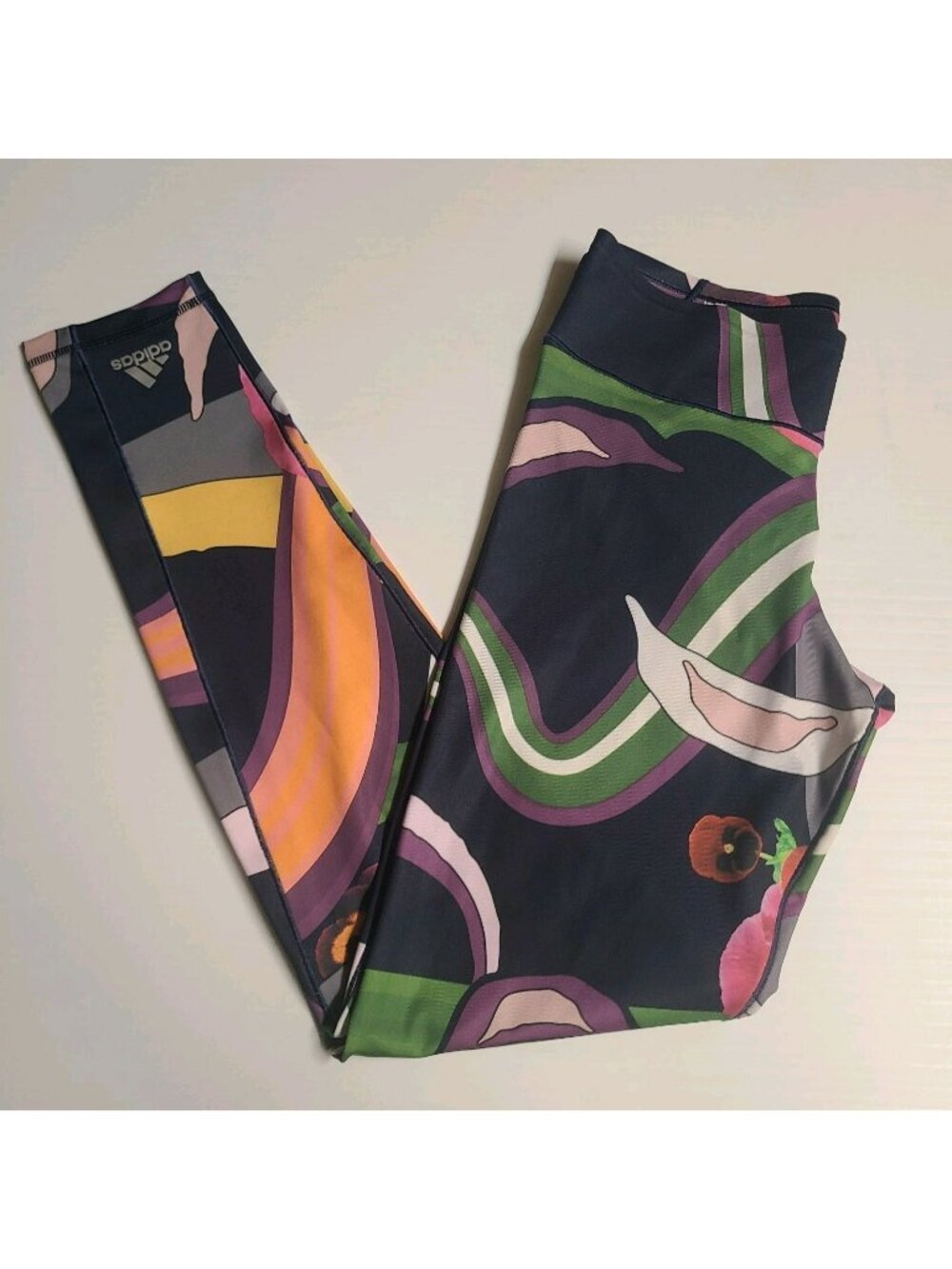 ADIDAS CLIMALITE   Leggings Multi-color Print US Small